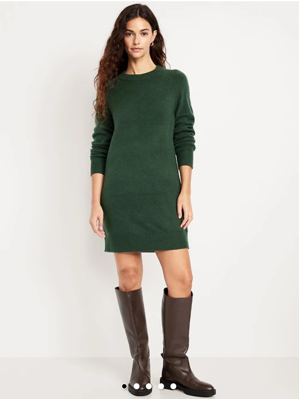 Old Navy Dark Green Knit Sweater Dress